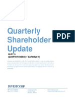 Investcorp Quarterly Shareholder Update Q3 FY15