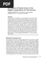 An analysis of lexical errors in the English compositions of Thai learners