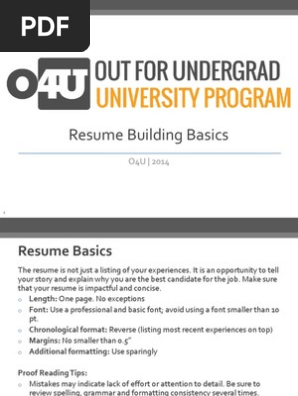 Resume Writing Basics