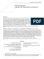 Nietzche, Una Pasión Francesa. Cien Años de Recepción de Nietzche en Francia (Le Rider)