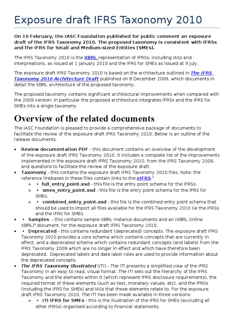 IFRS Taxonomy 2010 Exposure Draft | PDF | International Financial ...