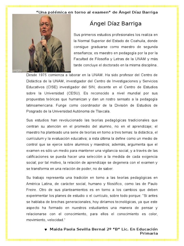 ángel Díaz Barriga Pdf Plan De Estudios Prueba Evaluación