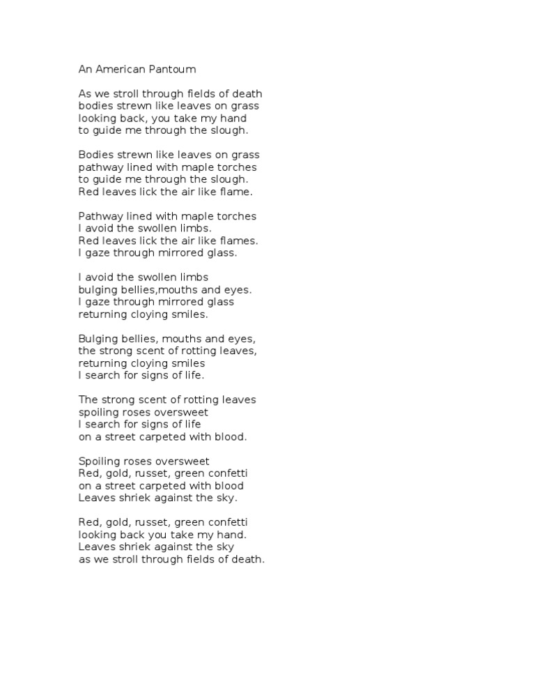 An American Pantoum | PDF | Science & Mathematics | Poetry