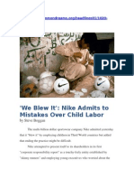 'We Blew It': Nike Admits To Mistakes Over Child Labor: by Steve Boggan