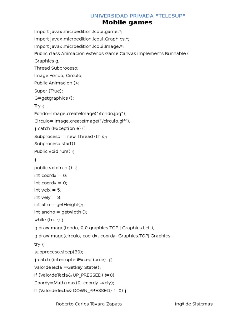 Telesup Mobile Game Animation Code | PDF | Computers | Technology ...
