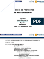 Gerencia de Proyectos de Mantenimiento