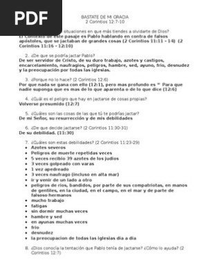 Bastate Con Mi Gracia Respuestas Cristo Título