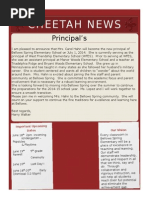Cheetah News: Principal's Desk