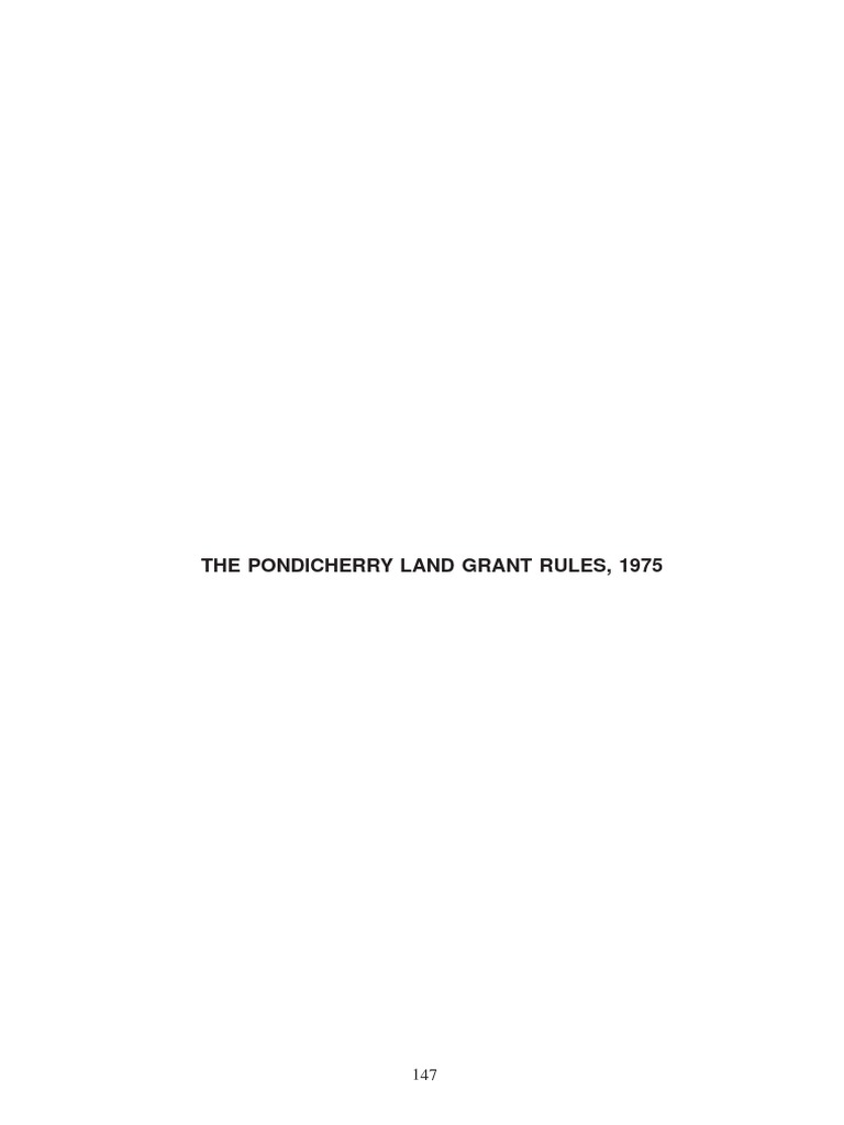 Land Grant Rules, 1975 | PDF | Assignment (Law) | Lease