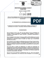 Decreto 3050 Del 27 de Diciembre de 2013