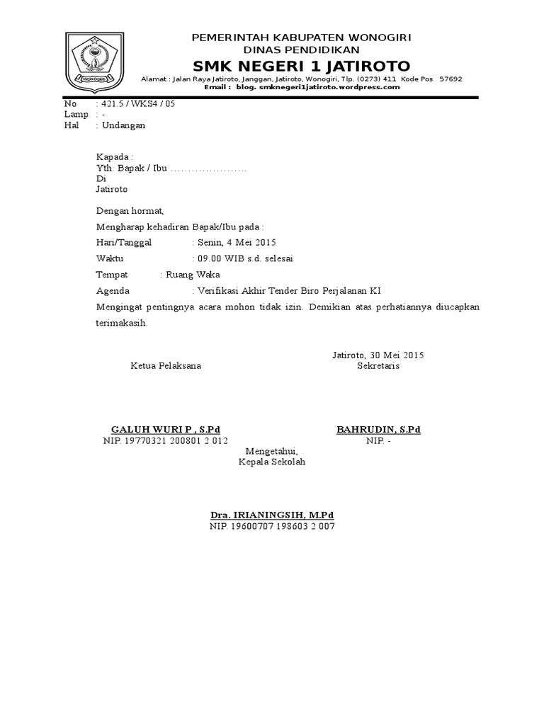 Surat Undangan Verifikasi