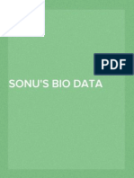 Sonu's Bio Data