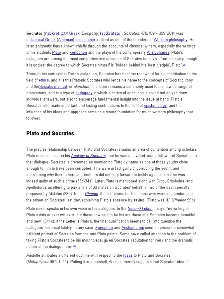 Plato and Socrates | PDF | Socrates | Plato