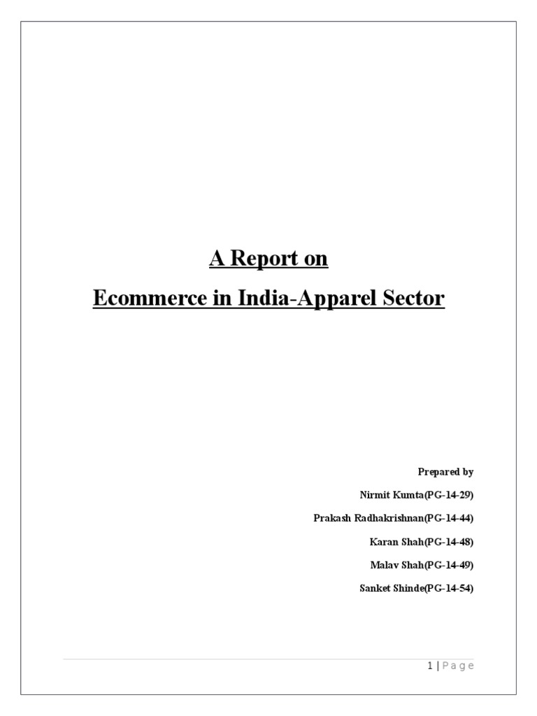 Ecommerce Final Report - Malav | PDF | E Commerce | Online Shopping