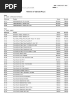 R7 Informatica - : Relatório de Tabela de Preços