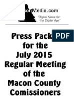 Press Packet for the July 2015 Macon County Commissioners