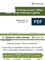 10 Mistakes When Raising Capital