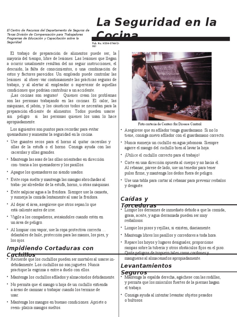 Seguridad en Cocina | PDF | Estufa de cocina | Cuchillo