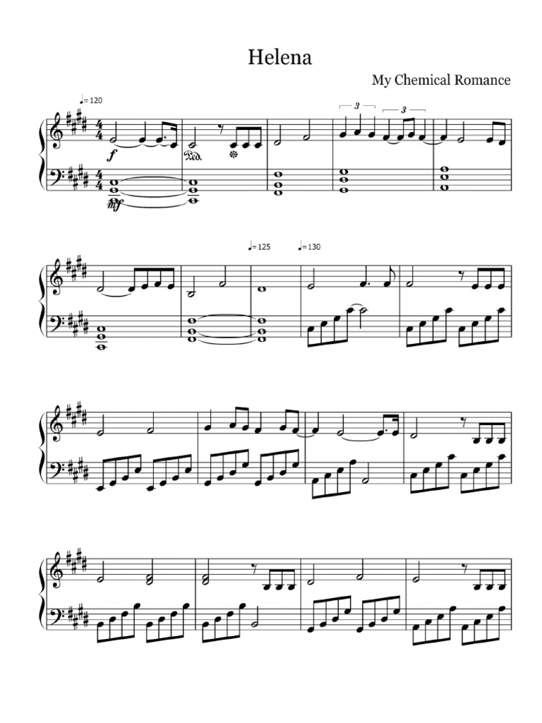 Helena My Chemical Romance Piano