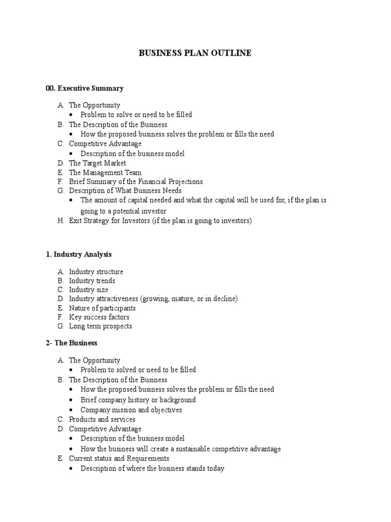 Business plan examples pdf picture