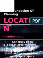 The Foundation of Planning: Locatio N Theory