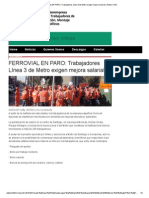 FERROVIAL en PARO_ Trabajadores Línea 3 de Metro Exigen Mejora Salarial _ Sintec-Chile