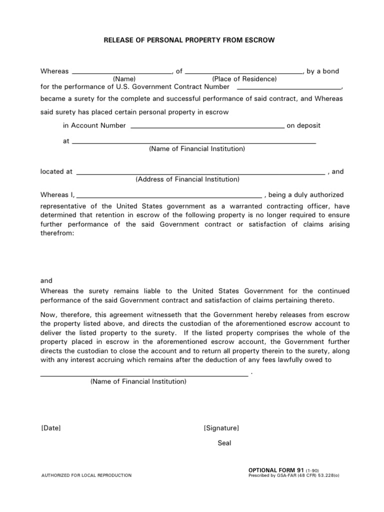 GSA-Optional Form 91 | PDF