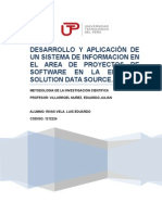 Desarrollo y Aplicación de Un Sistema de Informacion en Elarea de Proyectos de Software en La Empresa Solution Data Source