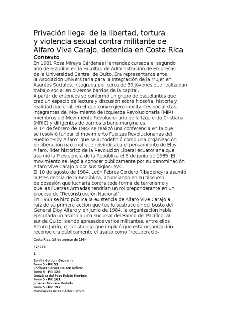 Privación Ilegal de La Libertad | PDF | Ecuador | Gobierno