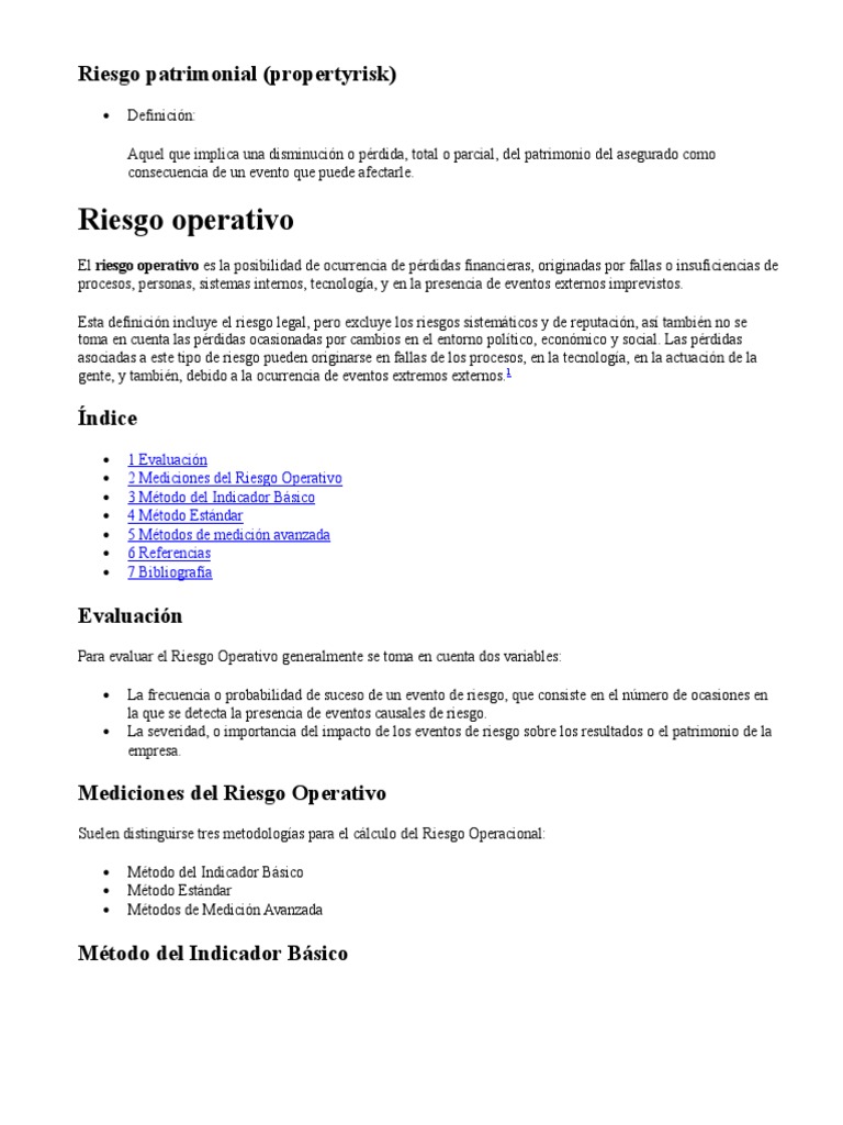 Riesgo Operativo | PDF | Riesgo operacional | Business