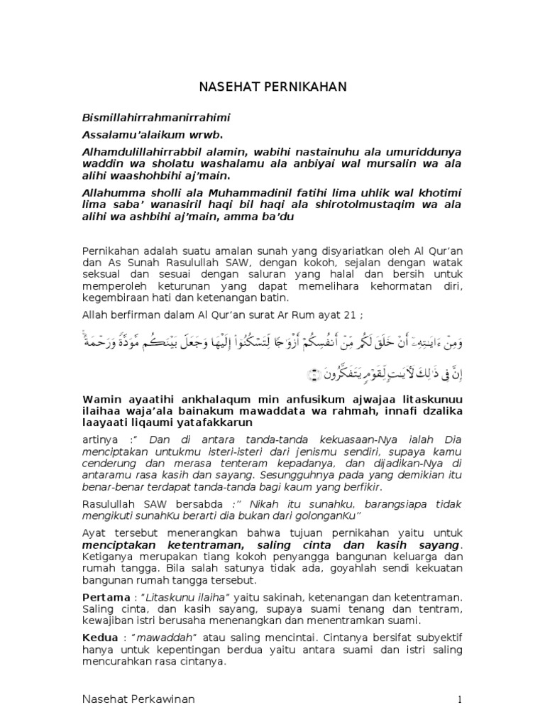Nasehat Pernikahan