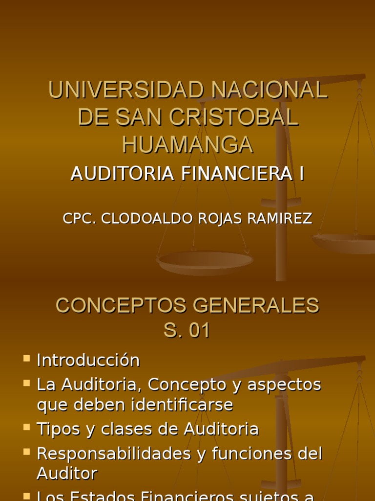 Conceptos de Auditoría Financiera | PDF | Planificación | Contralor