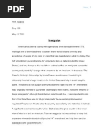 Download Immigration Essay by Nicholas Rosa SN271394221 doc pdf