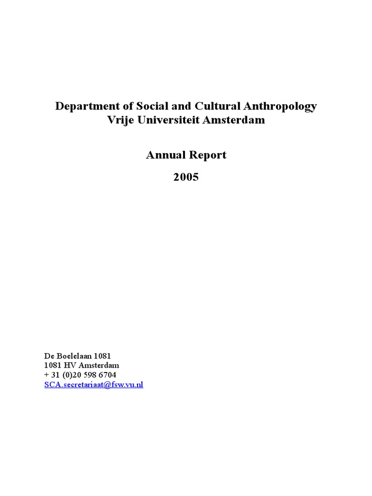 SCA Annual Report PDF Anthropology Master's Degree