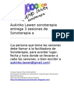 Aukinko Lawen Sonoterapia Entrega 4 Sesiones de Sonoterapia A