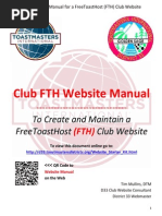 Toastmaster Clubs FreeToastHost (FTH) Website Manual