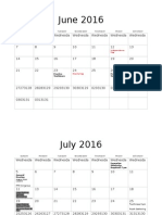 June 2016 Parish Youth Ministry Calendar