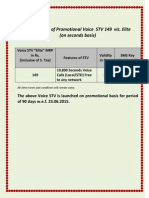 Introduction of Promotional Voice STV 149 Viz. Elite (On Seconds Basis)