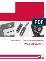 Cooper Intrussion and Fire System Component Pricelist 2012