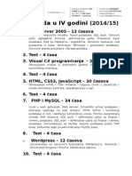 Plan Rada IV Godina 2014-15