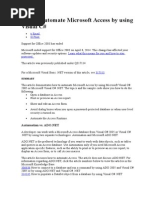 How To Automate Microsoft Access by Using Visual C
