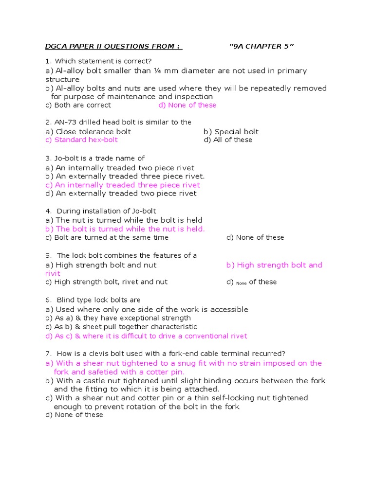 9a Ch5 Questions PDF Steel Rivet