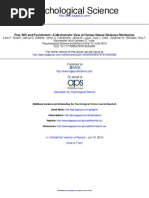 Shariff Et Al. (2014) a Mechanistic View of Human Nature Reduces Retribution