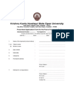 Krishna Kanta Handiqui State Open University: Prescribed Application Form For The Post of Academic Staff