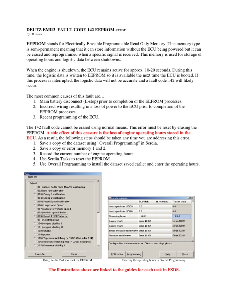 Resolving DEUTZ EEPROM Error 142 | PDF | Business | Computers