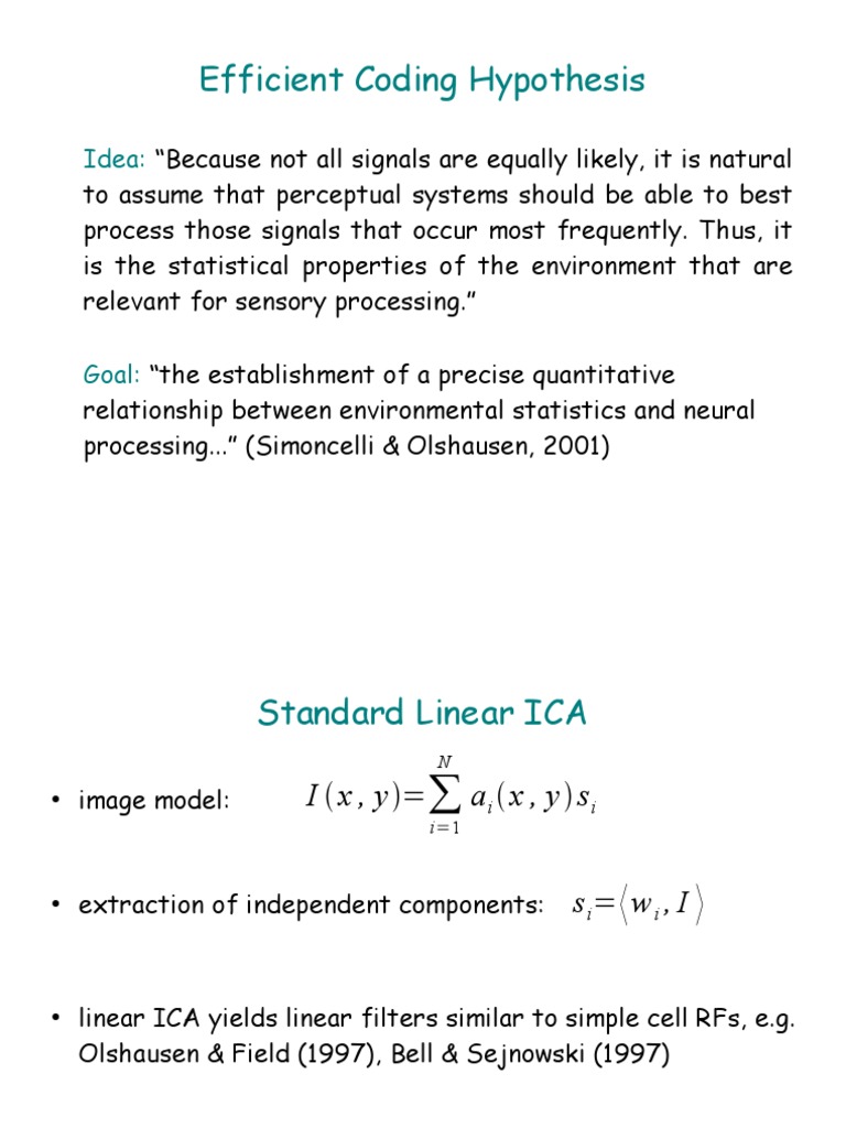 Efficient Coding and ICA Models | PDF