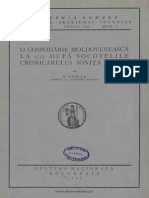 O Gospodarie Moldoveneasca La 1777