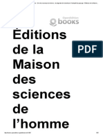 Nommer Les Nouveaux Territoires Urbains - Dire Les Nouveaux Territoires - Du Stigmate de La Banlieue À L'ubiquité Du Paysage - Éditions de La Maison Des Sciences de L'homme