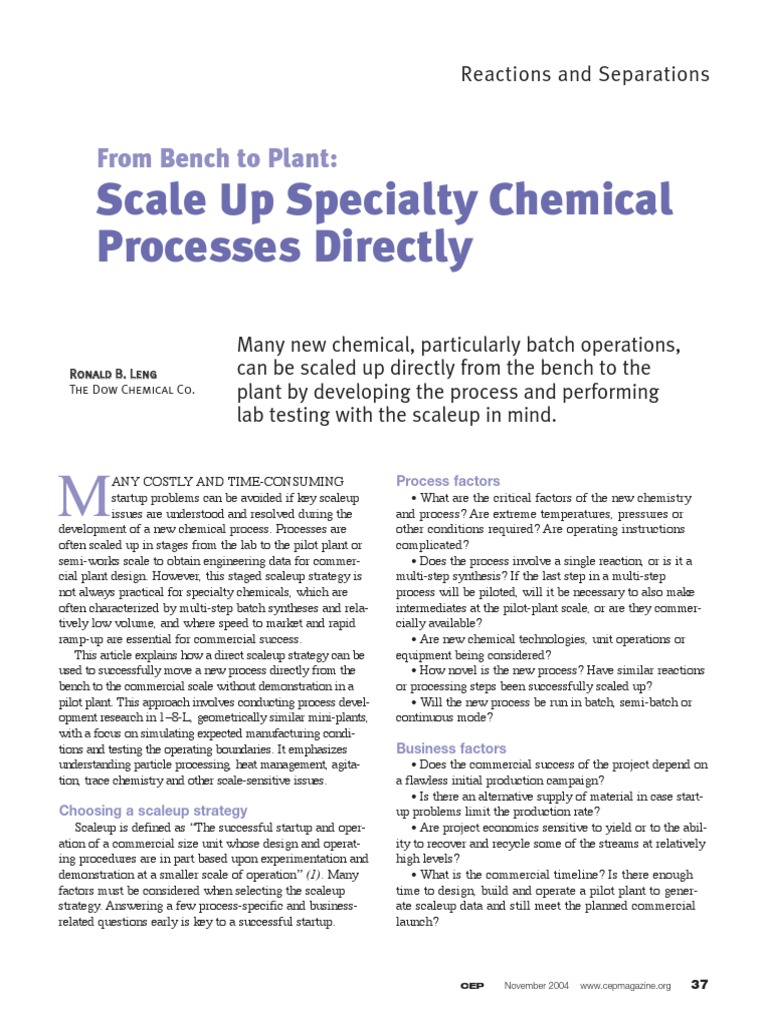 Scaled Up Process Directly | PDF | Distillation | Filtration