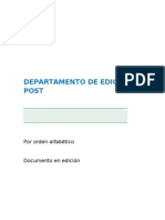 Departamento de EdiciÓn o Post